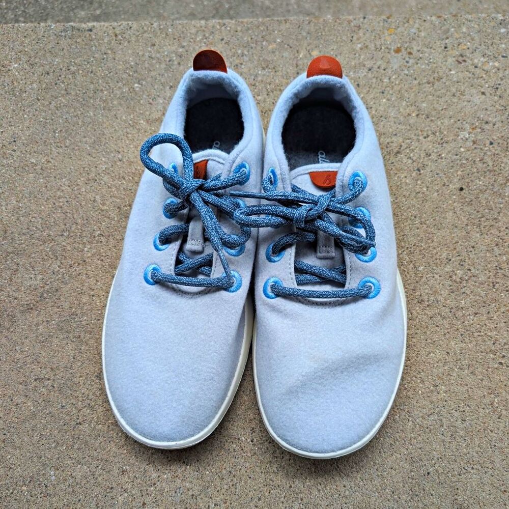 Allbirds Low Top Lace Up Wool Sneakers Gray Blue White Unisex Walking